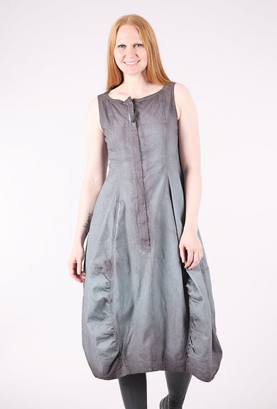 Rundholz Texture Twill Zip Lantern Dress, Flamingo Cloud