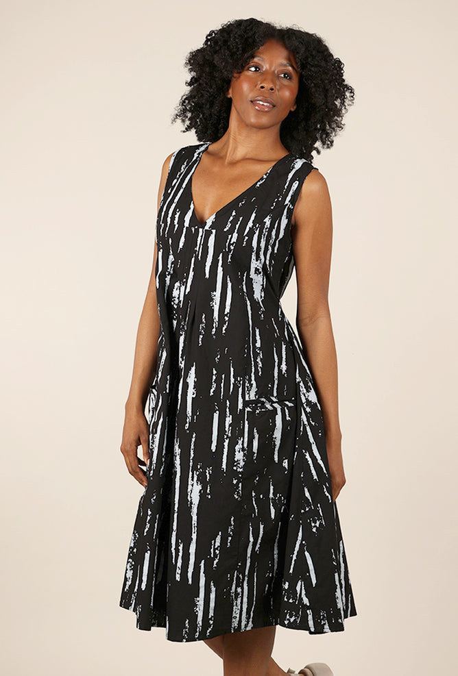 Tulip Poppie Airbrush Dress, Black/Gray
