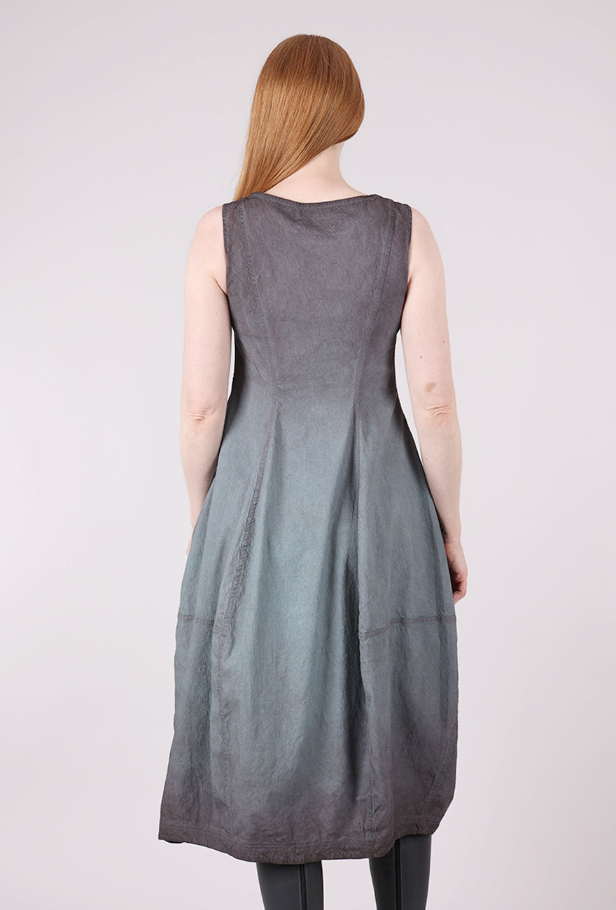 Rundholz Texture Twill Zip Lantern Dress, Flamingo Cloud