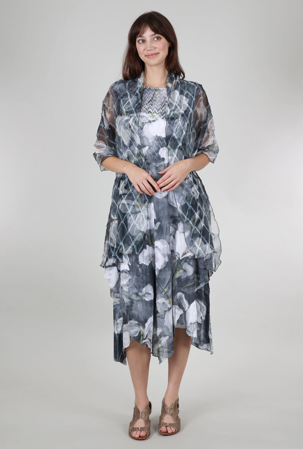 Komarov Midnight Magnolia New Diamond Shawl, Gray