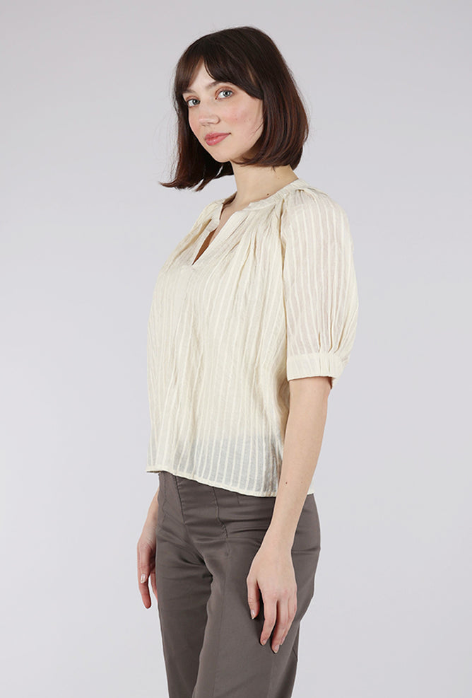 Sita Murt Shimmer Stripe Blouse, Cream