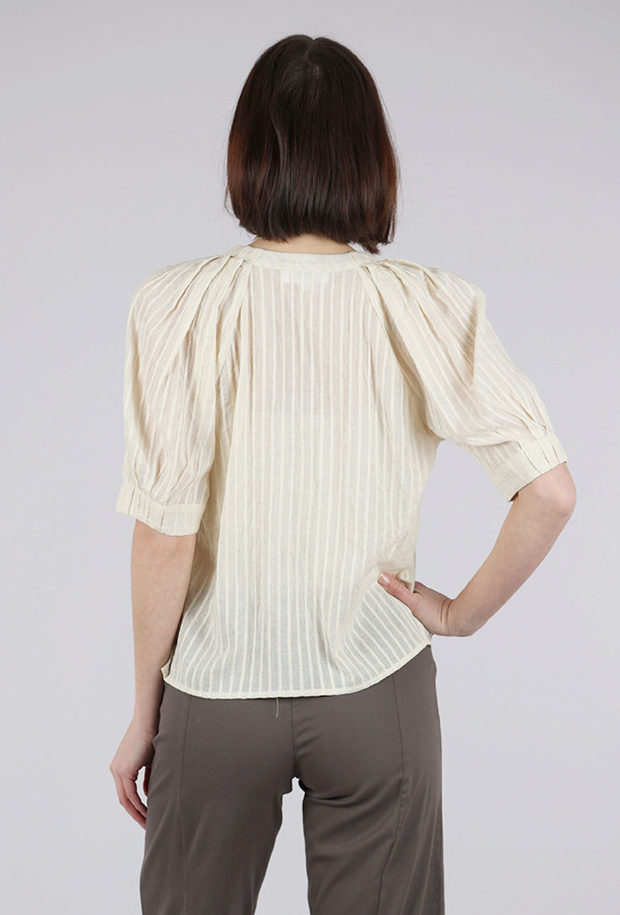 Sita Murt Shimmer Stripe Blouse, Cream