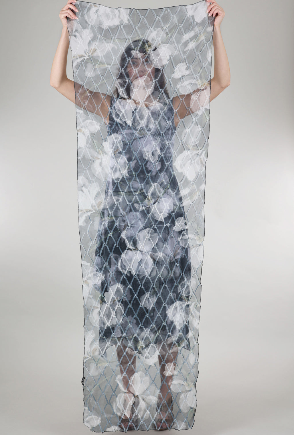 Komarov Midnight Magnolia New Diamond Shawl, Gray