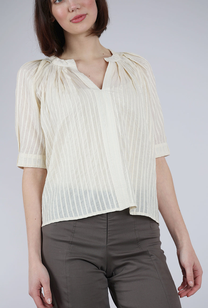 Sita Murt Shimmer Stripe Blouse, Cream
