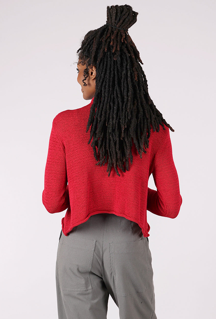 Rundholz Flocked Cotton Collar Cardie, Rose/Lotus