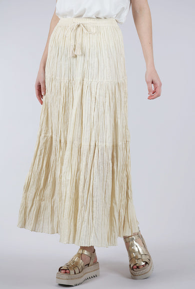 Sita Murt Crinkle Glitter Skirt, Cream