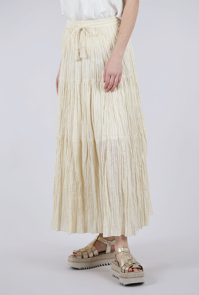 Sita Murt Crinkle Glitter Skirt, Cream