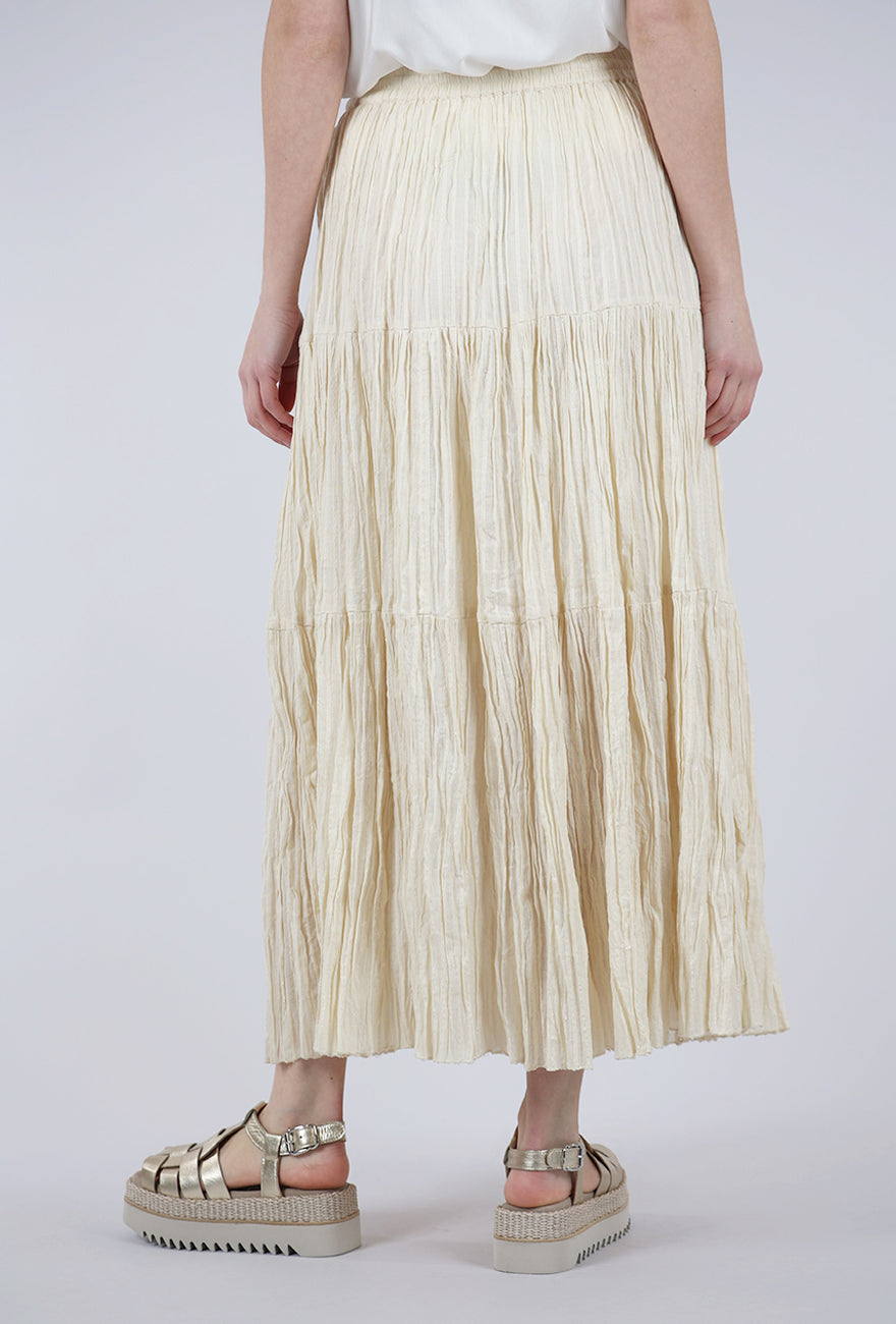 Sita Murt Crinkle Glitter Skirt, Cream