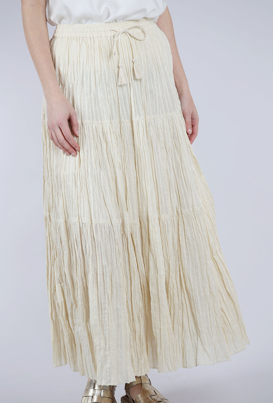 Sita Murt Crinkle Glitter Skirt, Cream