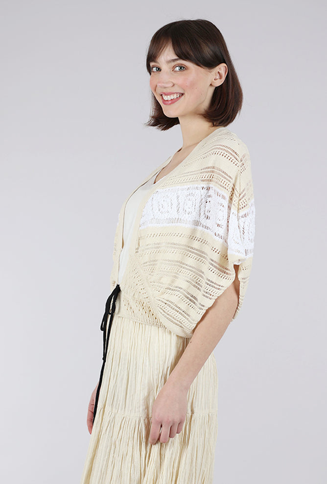 Sita Murt Crochet Openwork Vest, Cream