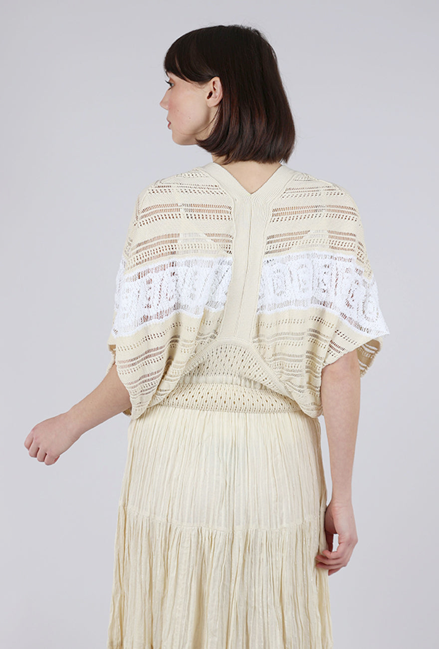 Sita Murt Crochet Openwork Vest, Cream