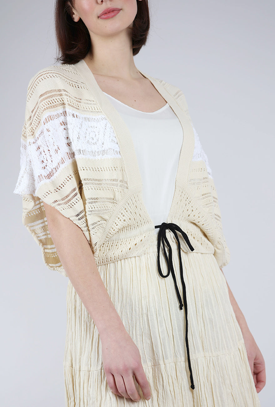 Sita Murt Crochet Openwork Vest, Cream