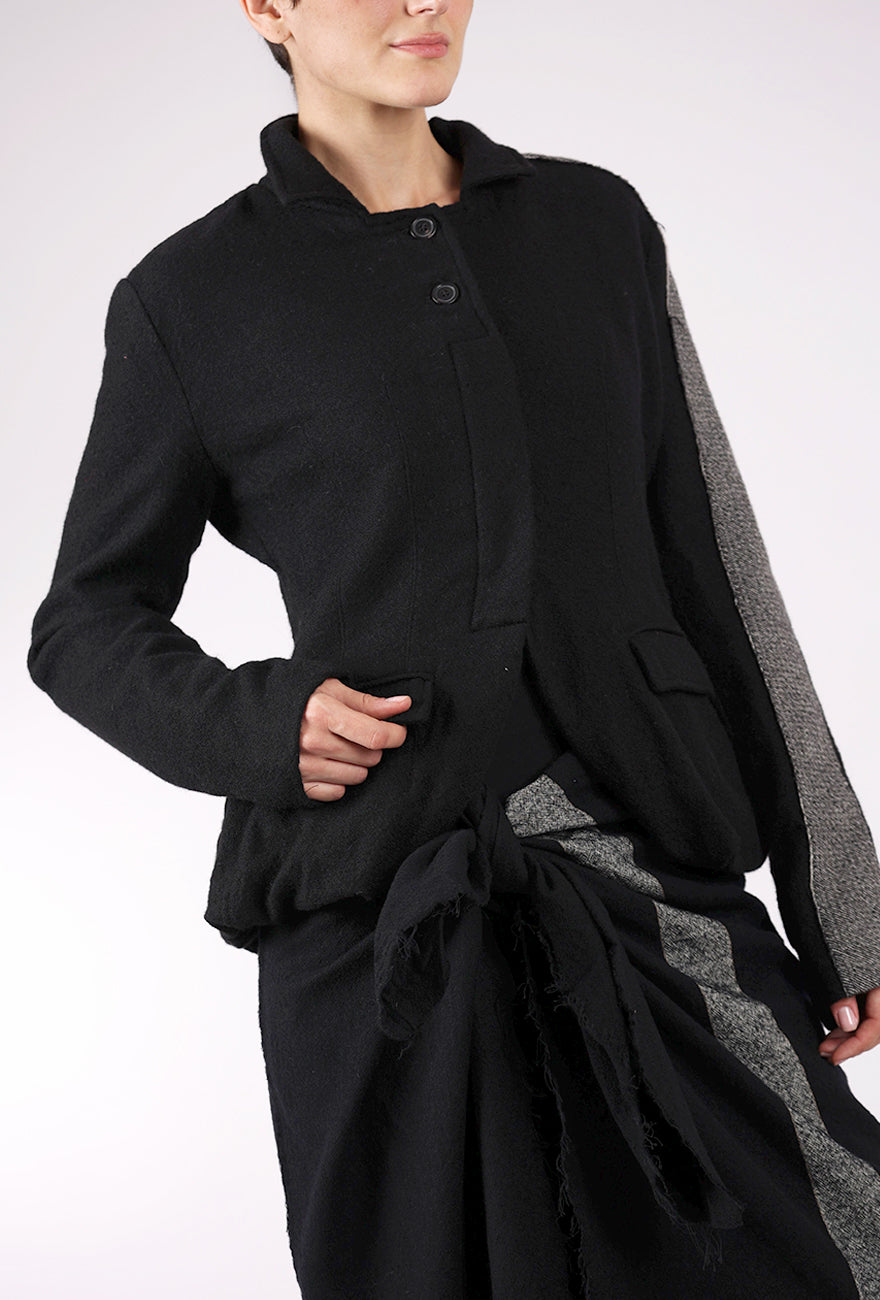 Rundholz Racing Stripe Wool Jacket, Black