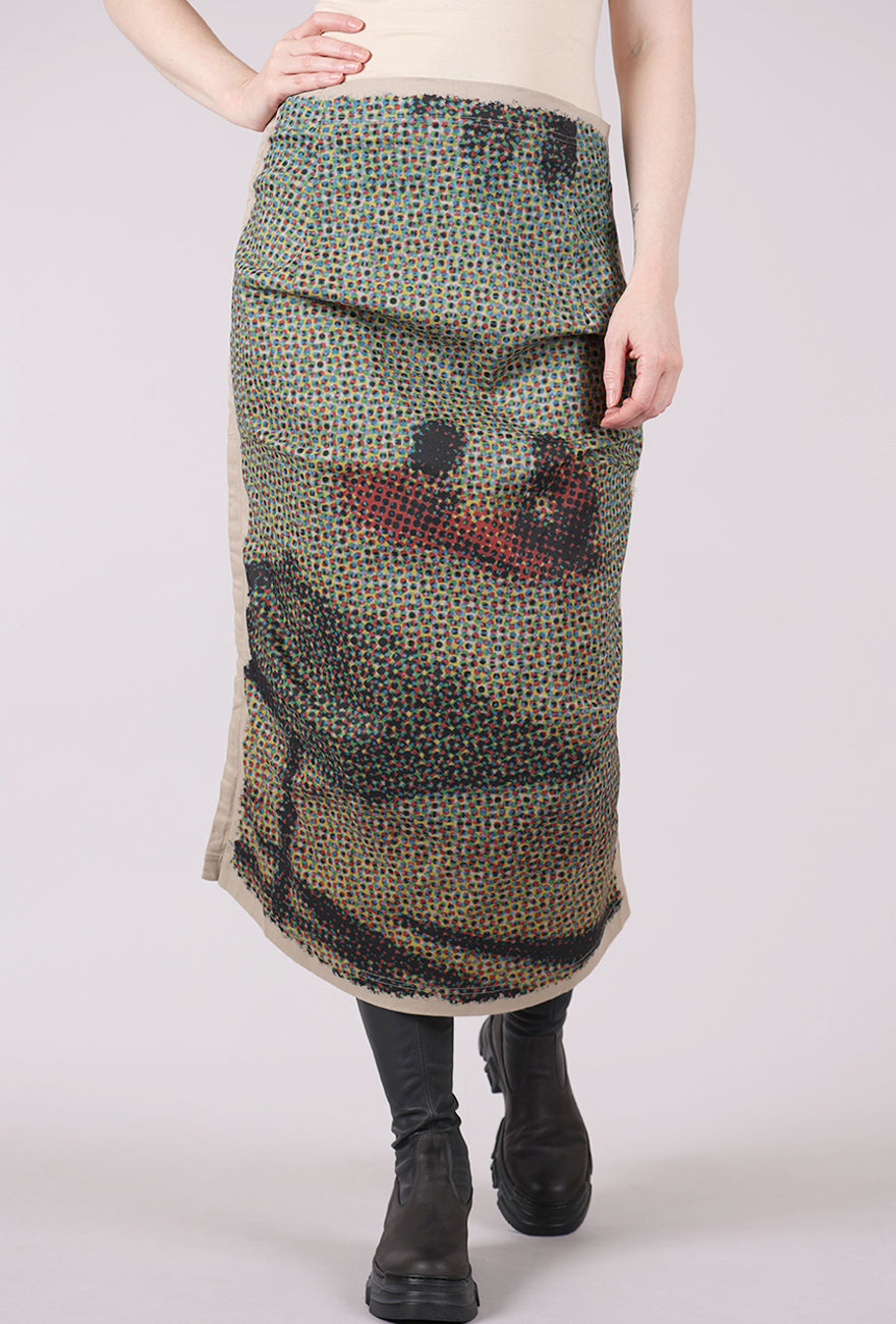 Rundholz Picture Postcard Slim Drape Skirt, Scene