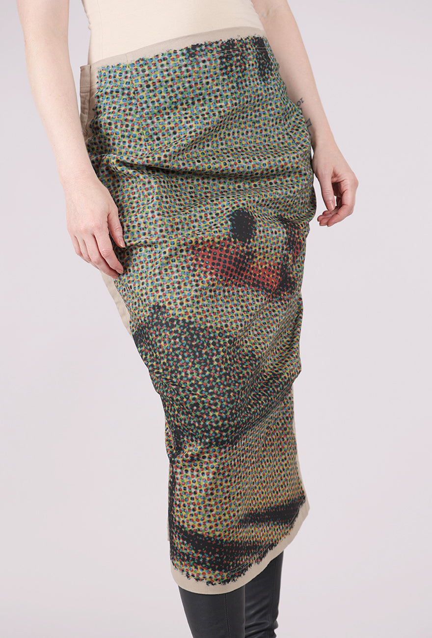 Rundholz Picture Postcard Slim Drape Skirt, Scene