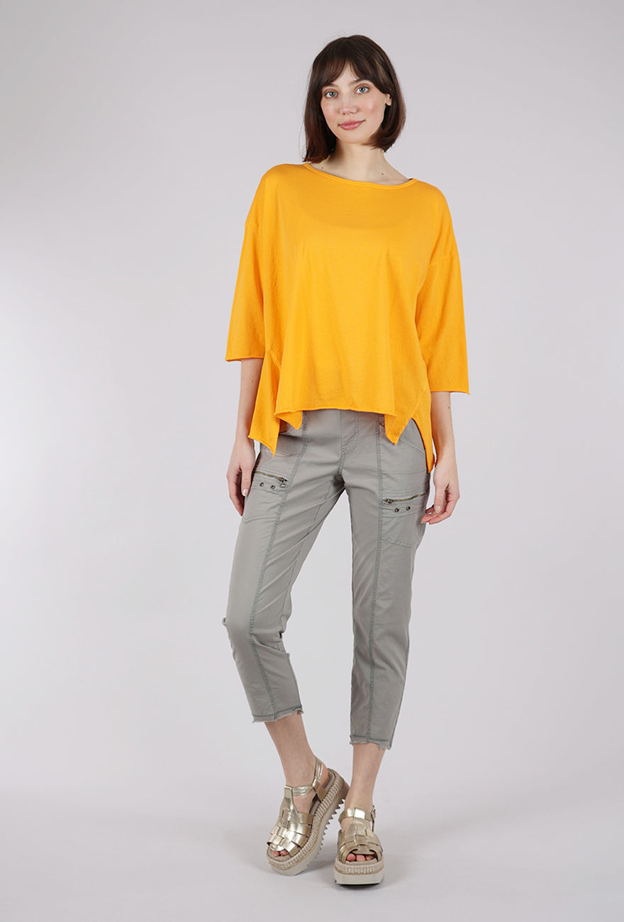M Square Curved Seaming Tee, Tangerine