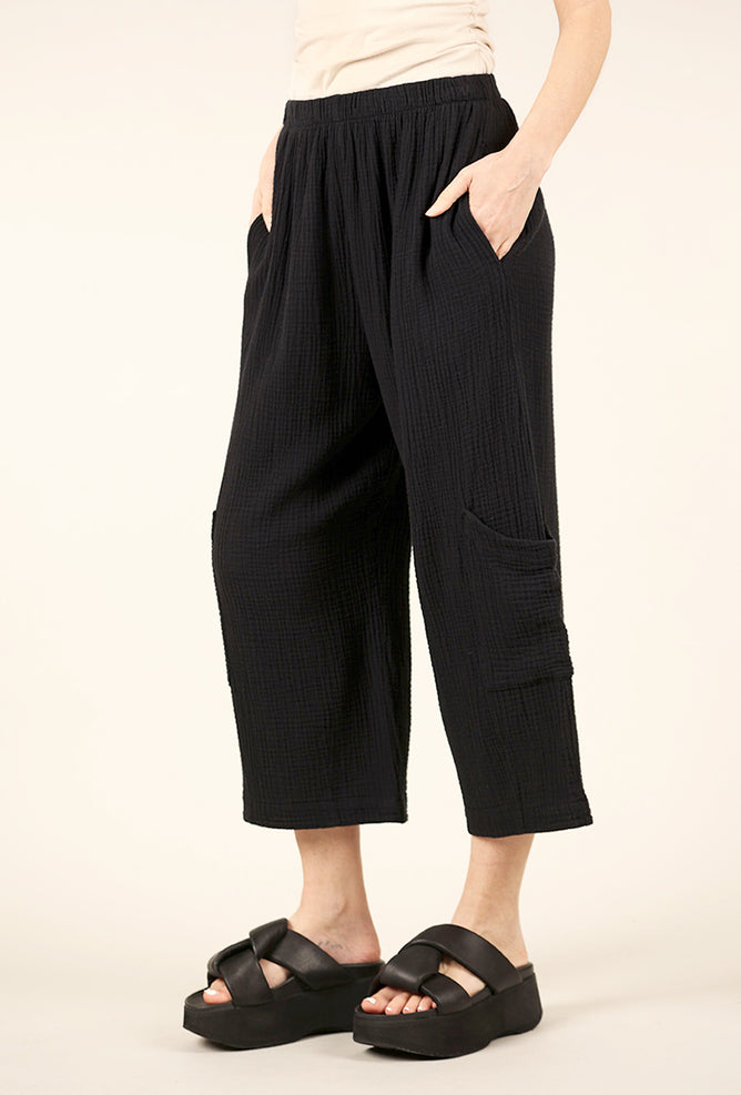 Bryn Walker Casbah Cotton Gauze Pant, Black