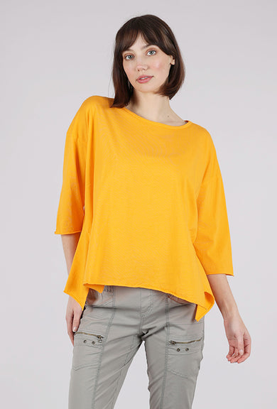 M Square Curved Seaming Tee, Tangerine