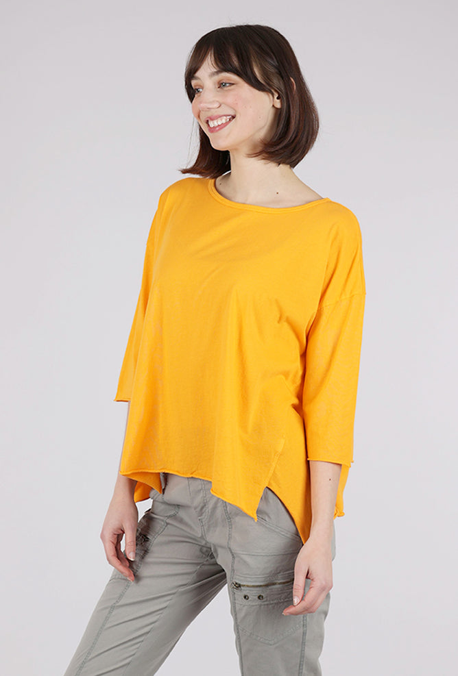 M Square Curved Seaming Tee, Tangerine