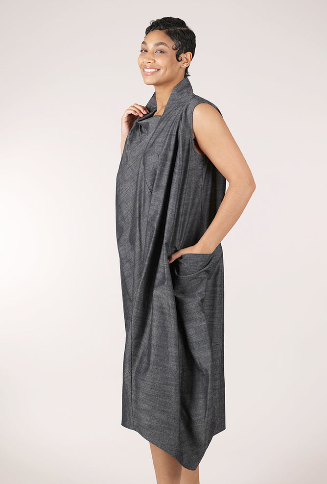Sort Aarhus Merete Denim Dress, Gray