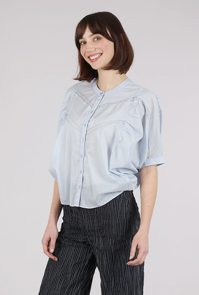 Sita Murt Butterfly Sleeve Lady Blouse, Pale Blue