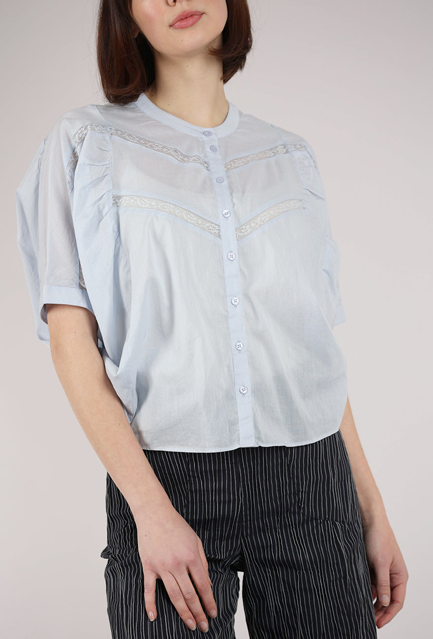 Sita Murt Butterfly Sleeve Lady Blouse, Pale Blue
