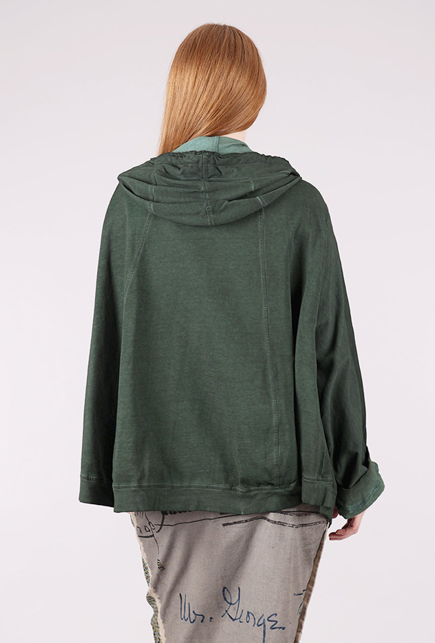 Rundholz Hand-Dyed French Terry Zip Jacket, Pine Cloud