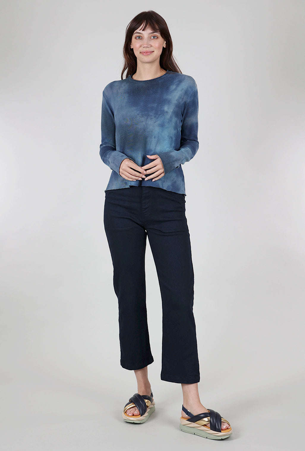 Heyne Bogut Crop Cozy Smoosh Top, Sky Mix