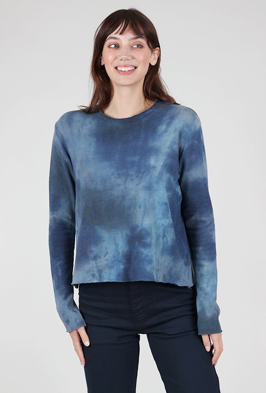 Heyne Bogut Crop Cozy Smoosh Top, Sky Mix