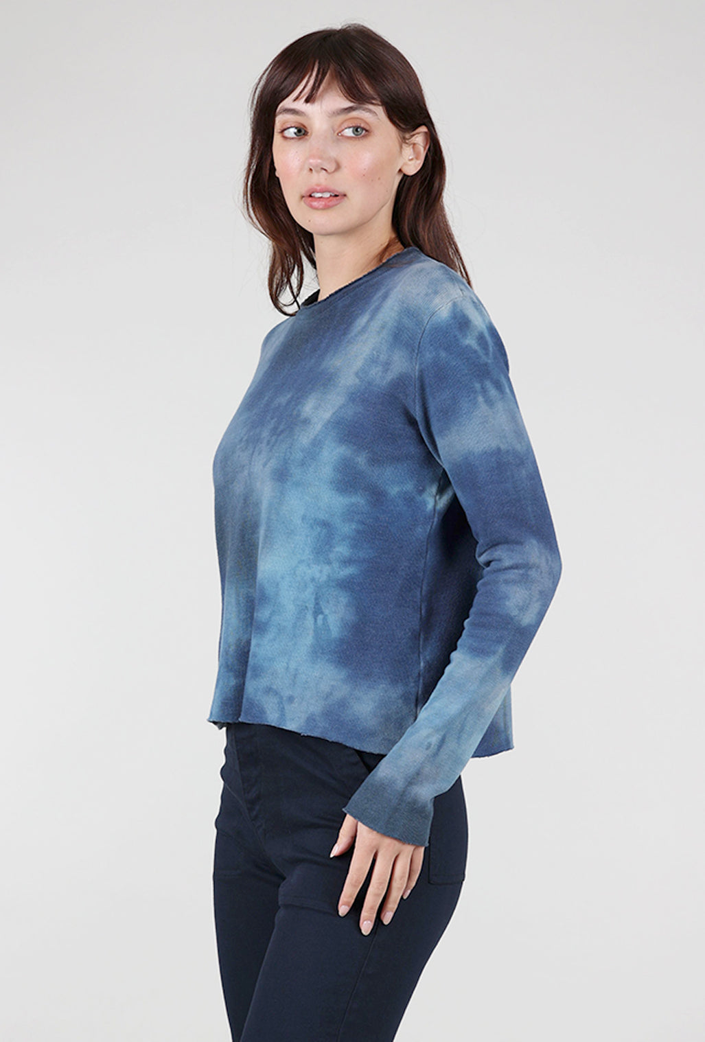 Heyne Bogut Crop Cozy Smoosh Top, Sky Mix