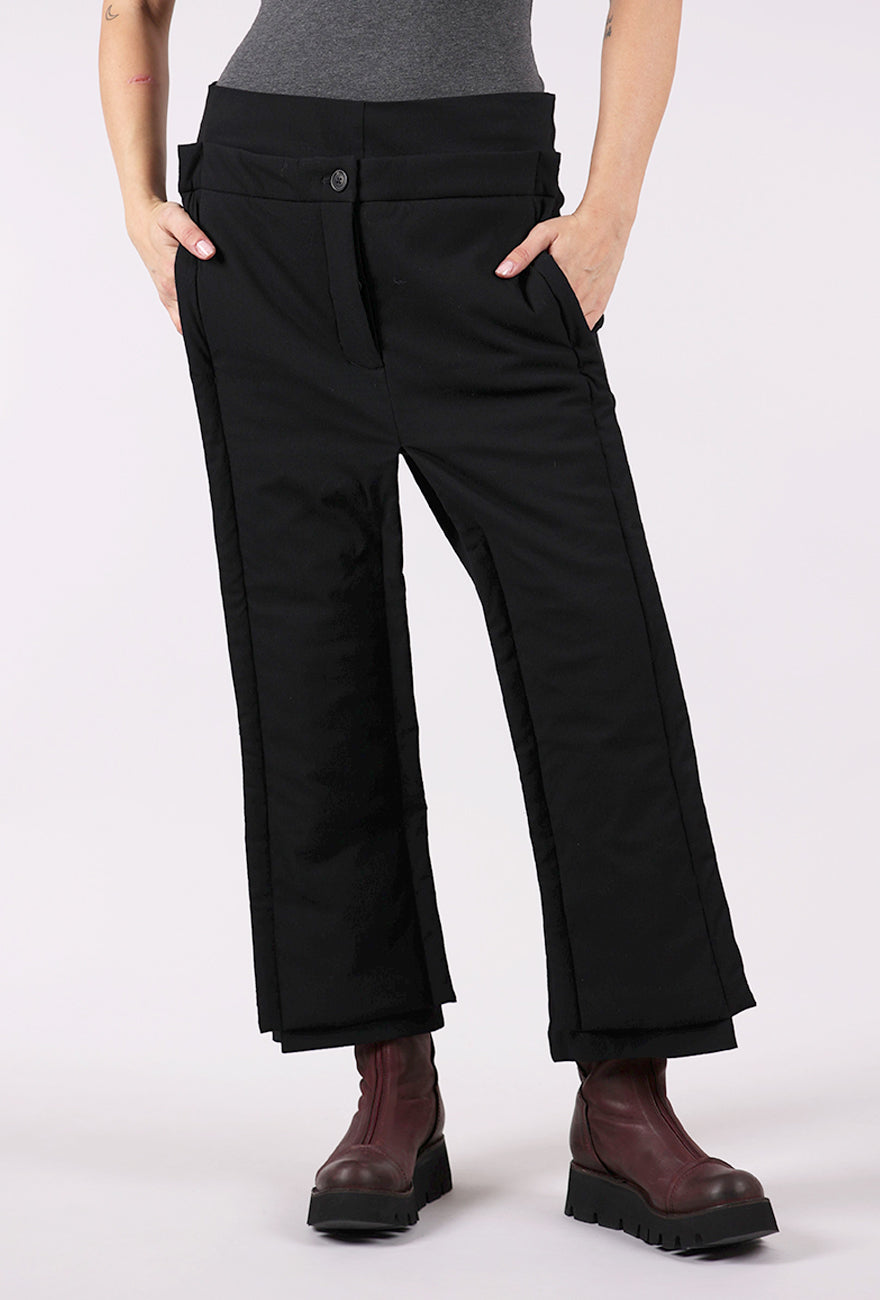 Rundholz Double Front Trim Trouser, Black