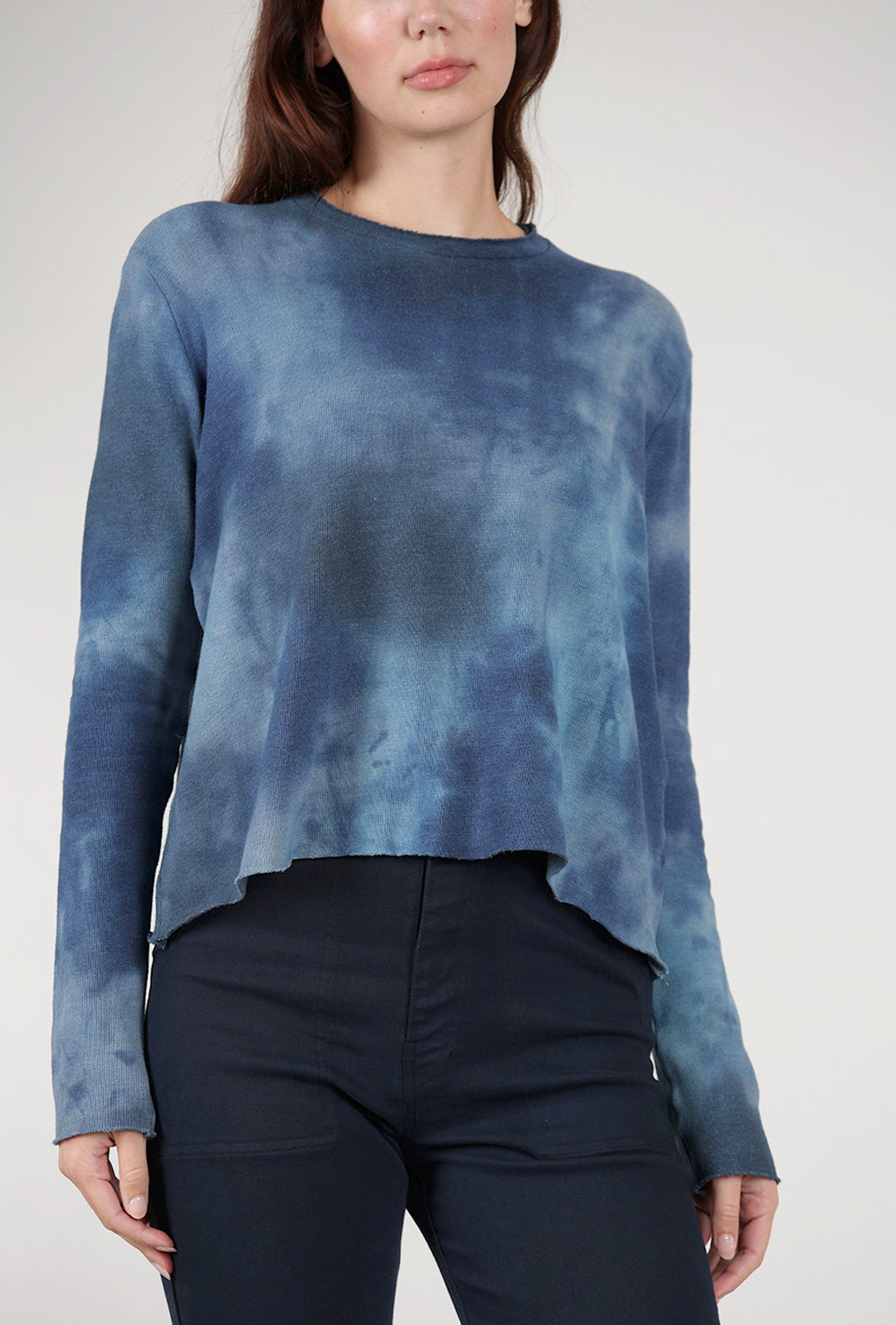 Heyne Bogut Crop Cozy Smoosh Top, Sky Mix