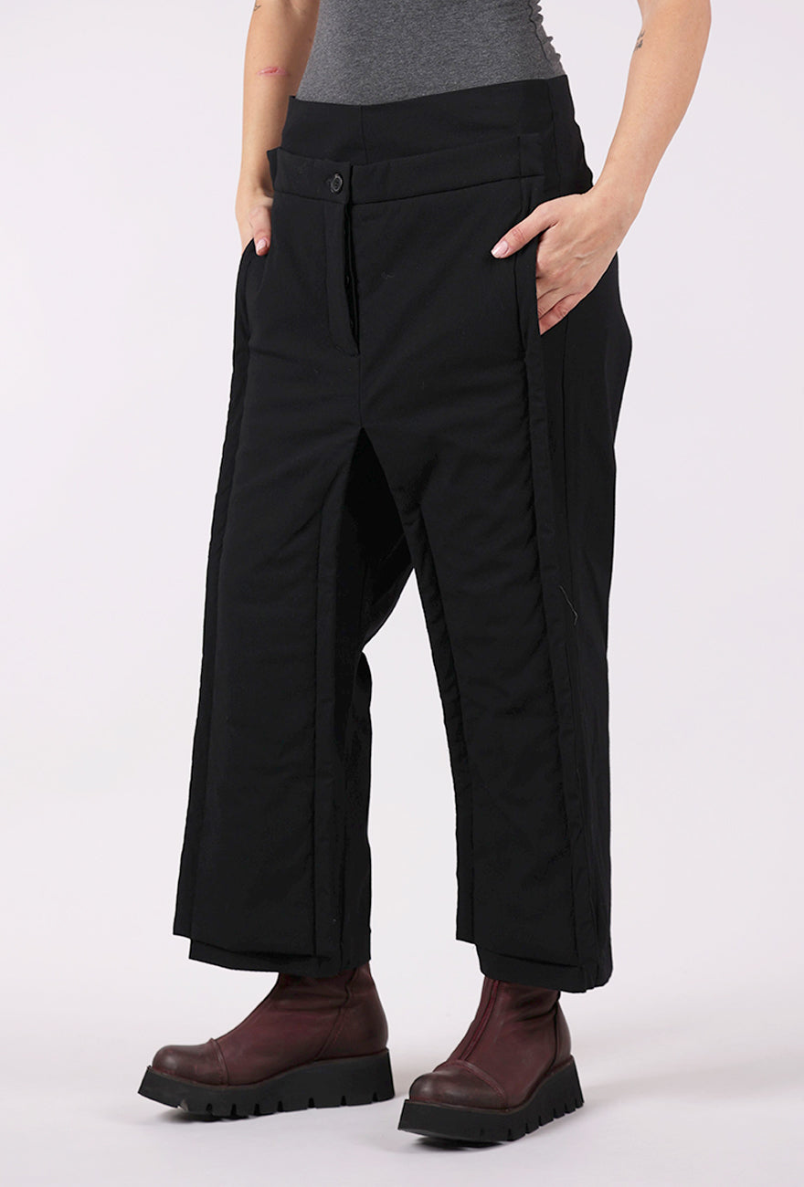 Rundholz Double Front Trim Trouser, Black