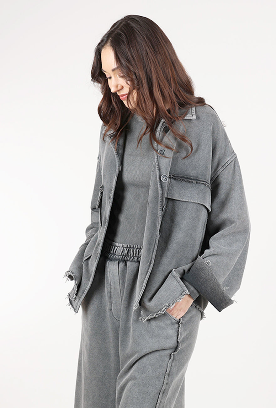 Baci Cargo Front Pocket Jacket, Vintage Silver