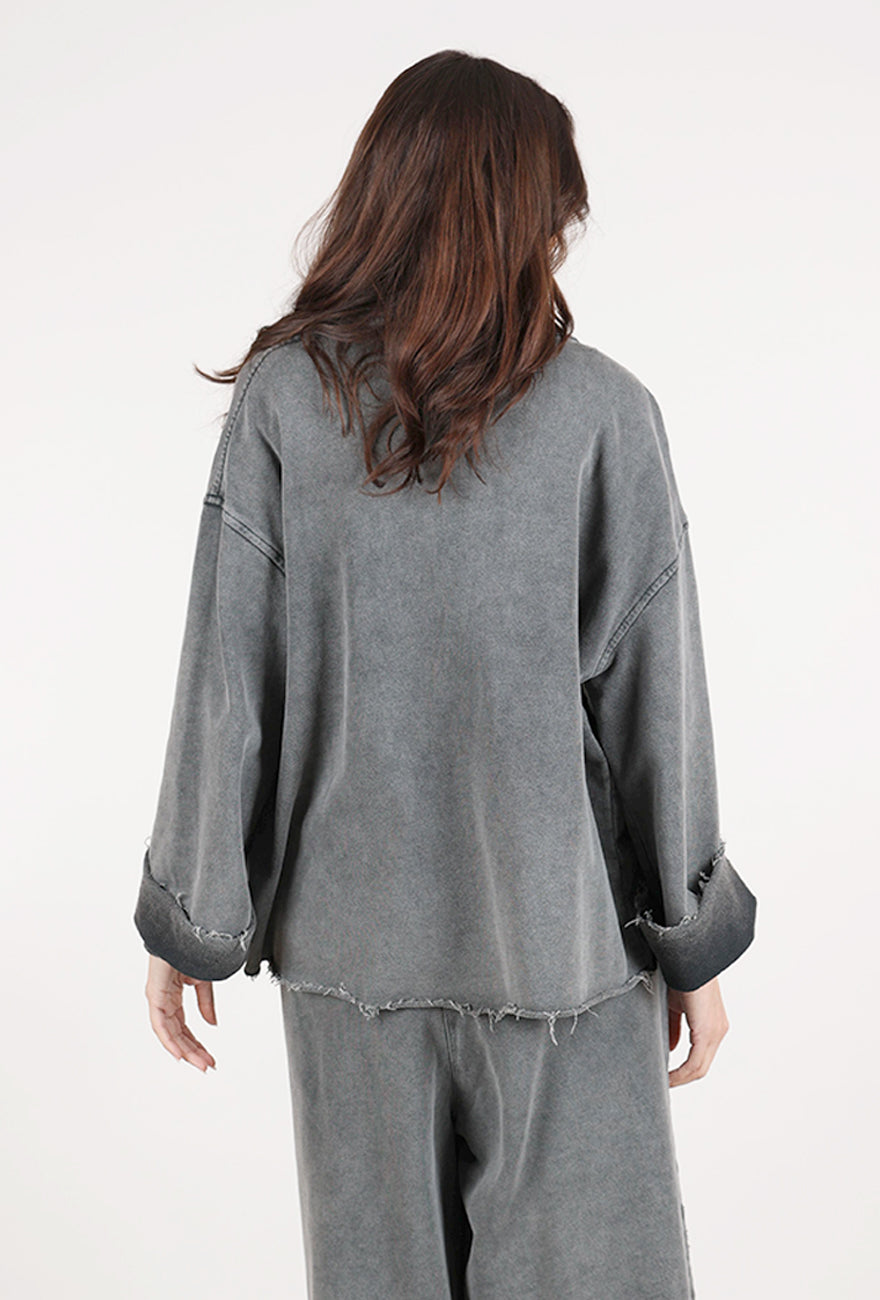 Baci Cargo Front Pocket Jacket, Vintage Silver