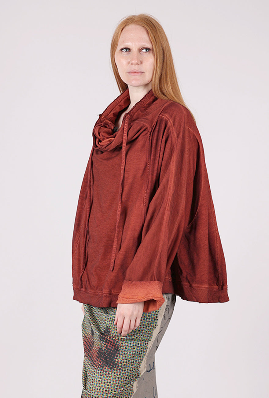 Rundholz Hand-Dyed French Terry Funnel Swing Top, Crab Cloud
