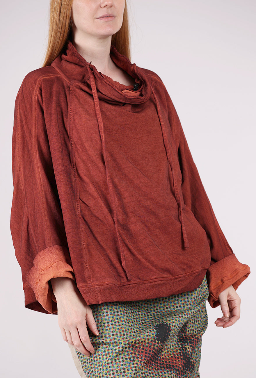 Rundholz Hand-Dyed French Terry Funnel Swing Top, Crab Cloud
