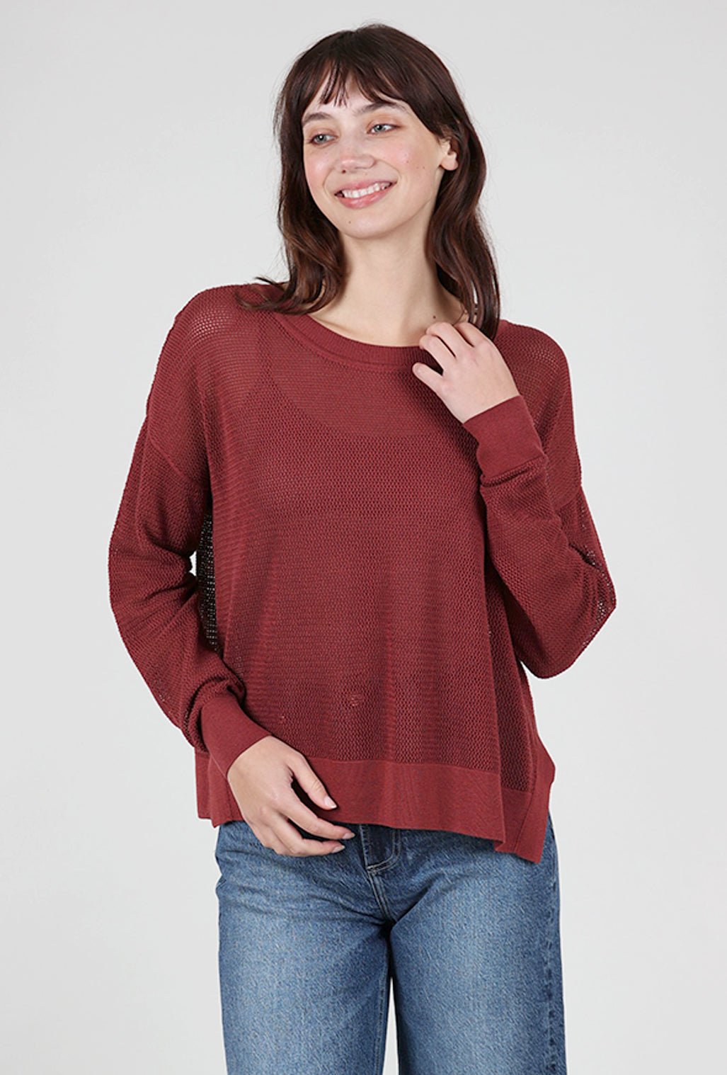 Planet Mini Seed Stitch Sweater, Cinnamon