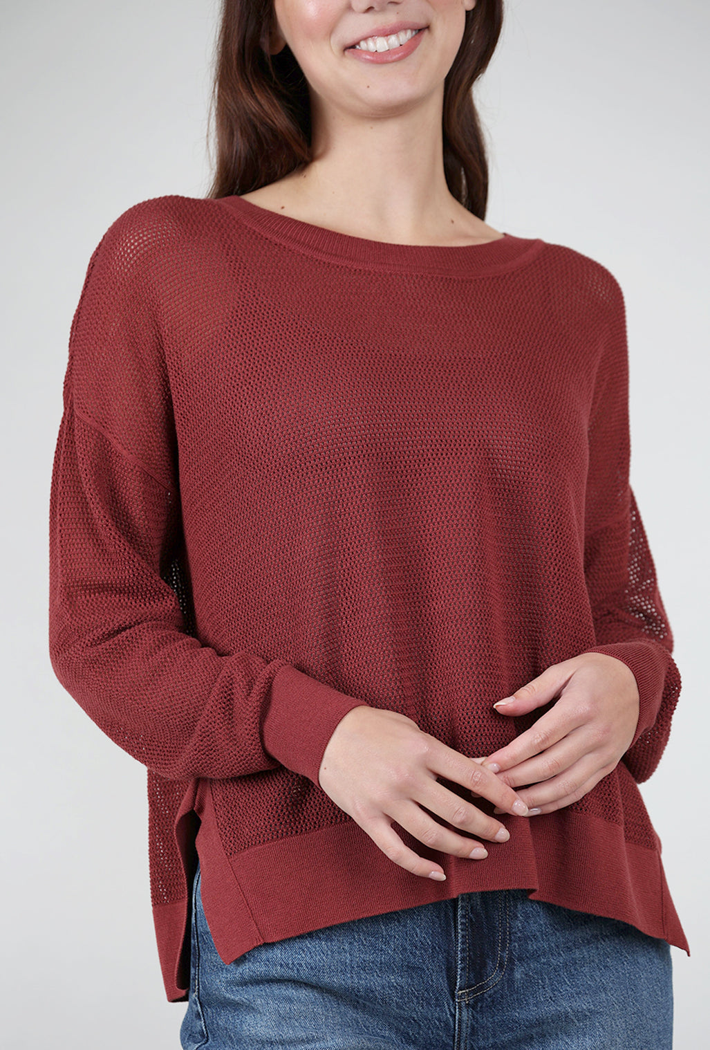 Planet Mini Seed Stitch Sweater, Cinnamon