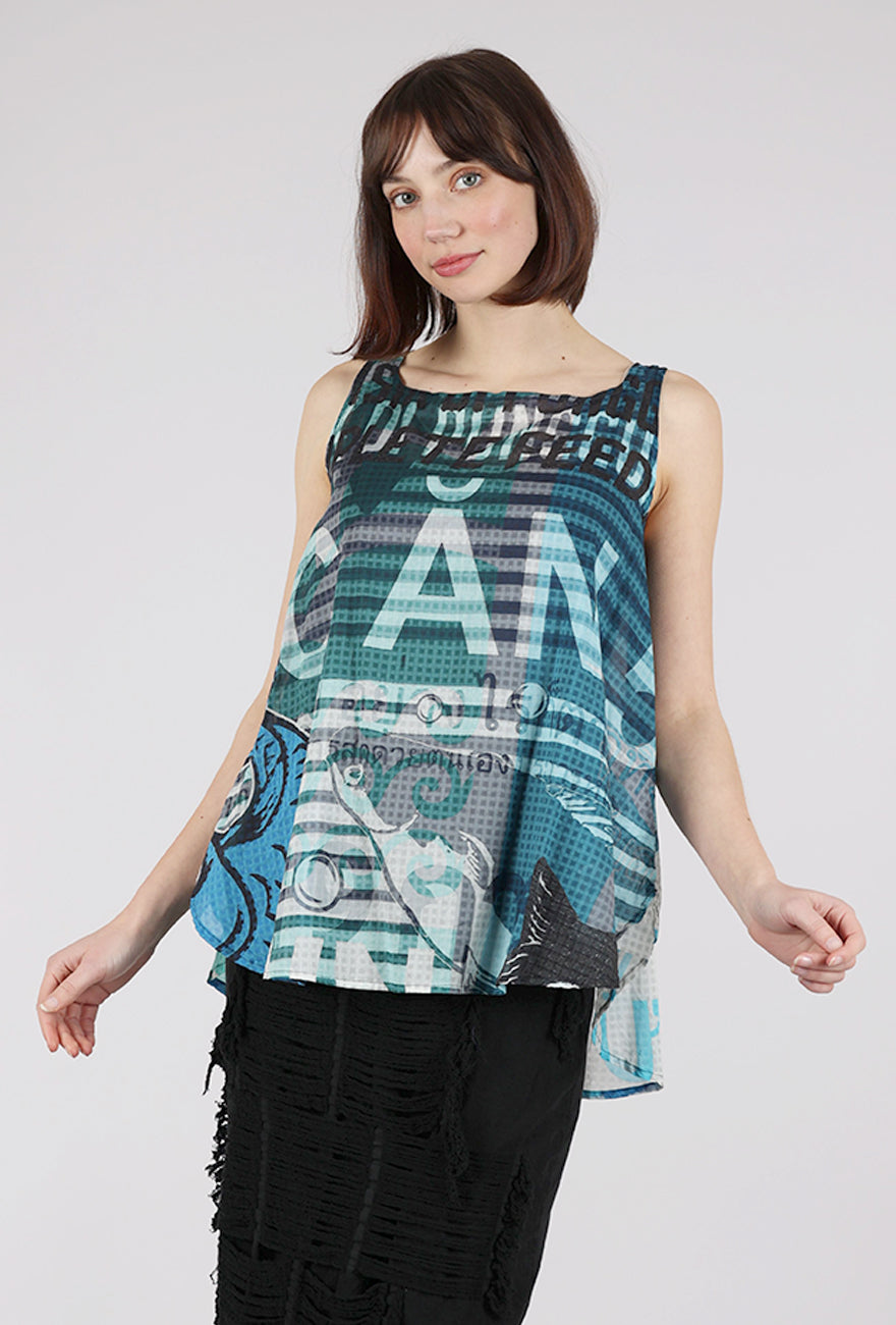 Rundholz Market Day Tank, Aqua Multi