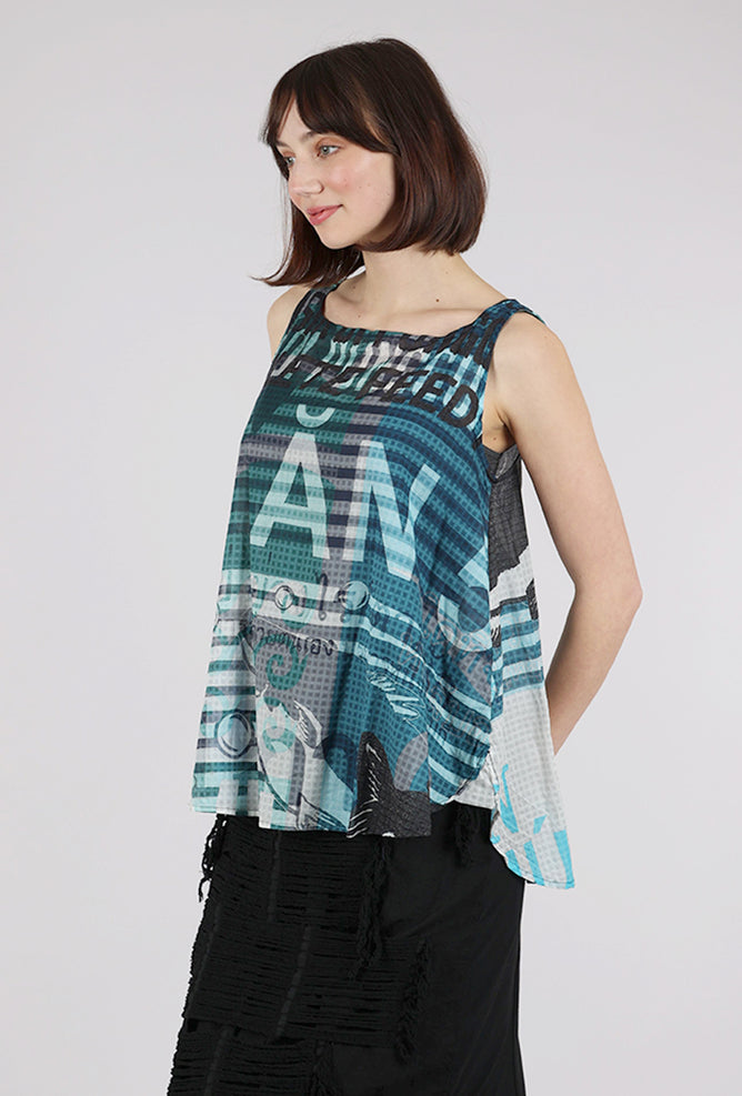 Rundholz Market Day Tank, Aqua Multi