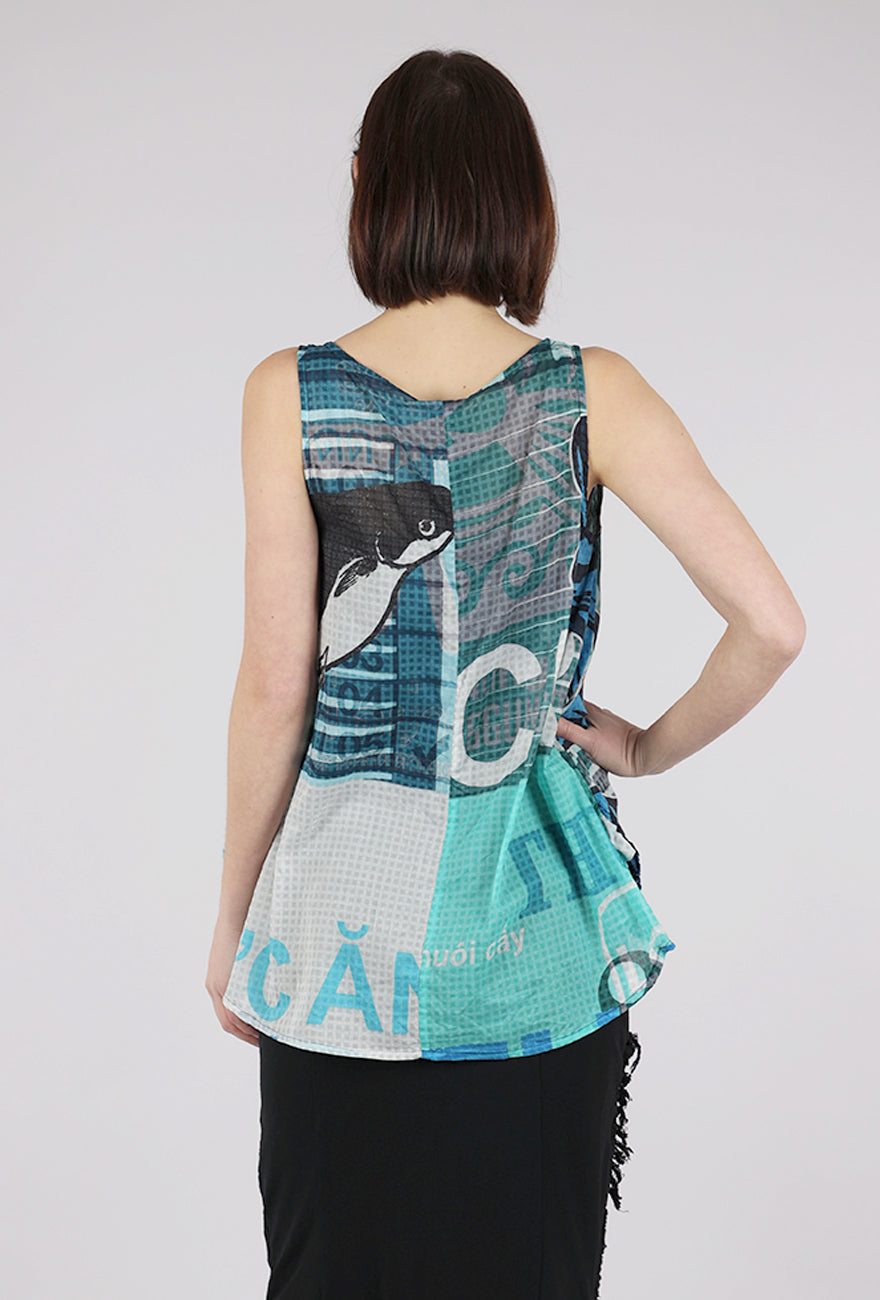 Rundholz Market Day Tank, Aqua Multi