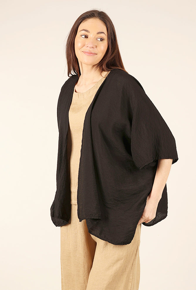 Cut Loose Parachute Shawl Cardie, Black