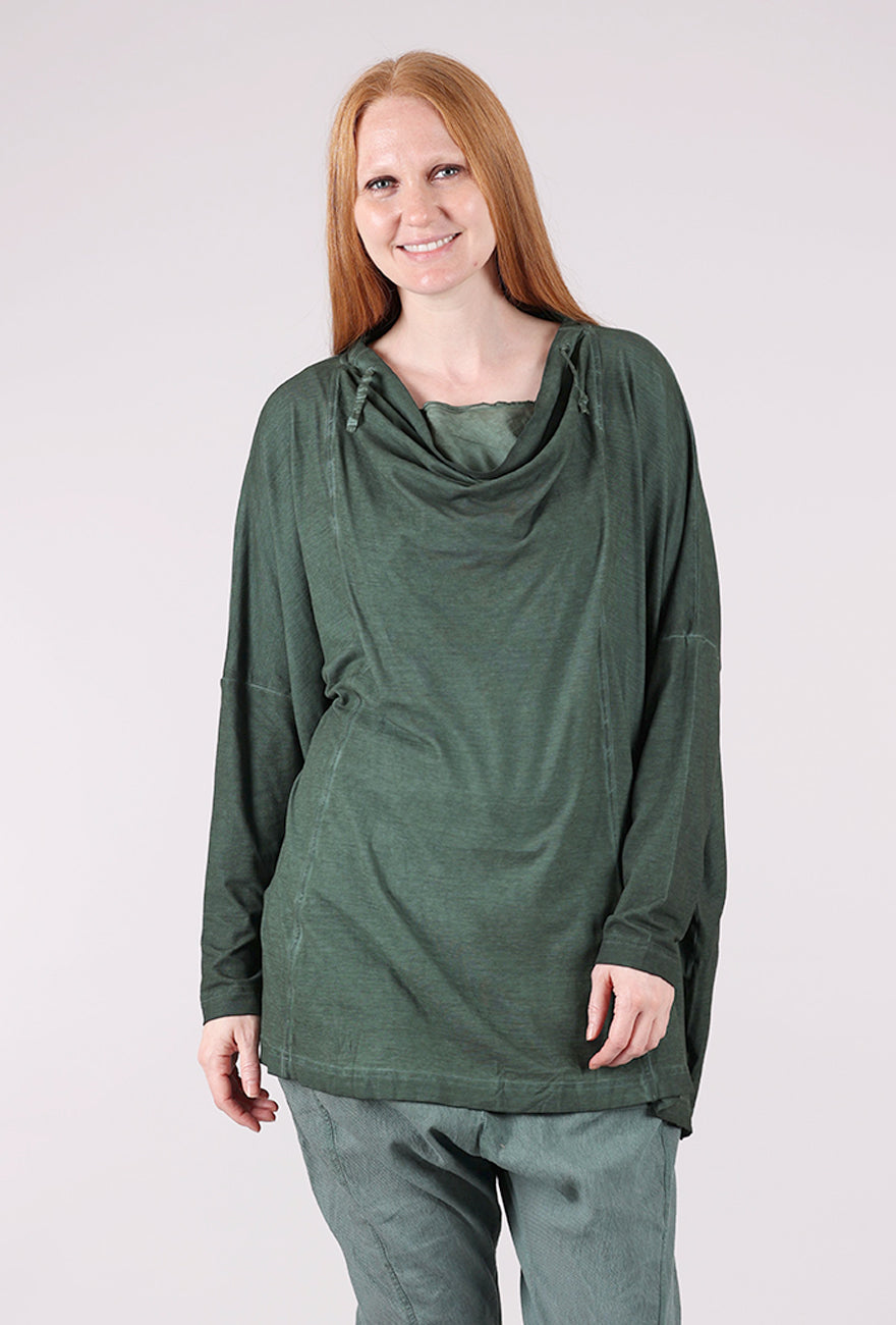 Rundholz Drape Neck Bubble Tunic, Pine Cloud