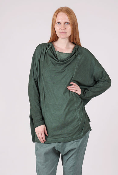 Rundholz Drape Neck Bubble Tunic, Pine Cloud