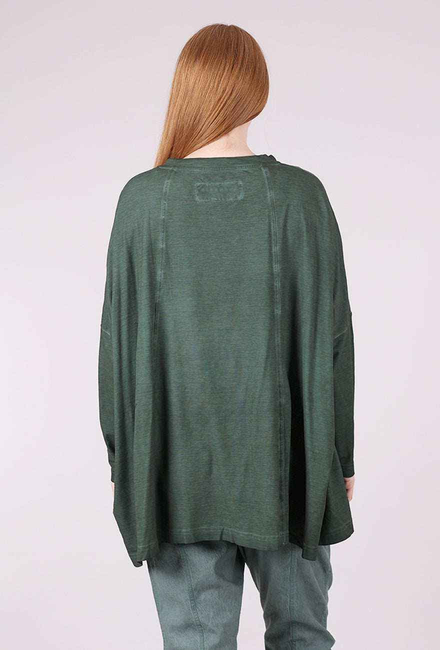 Rundholz Drape Neck Bubble Tunic, Pine Cloud