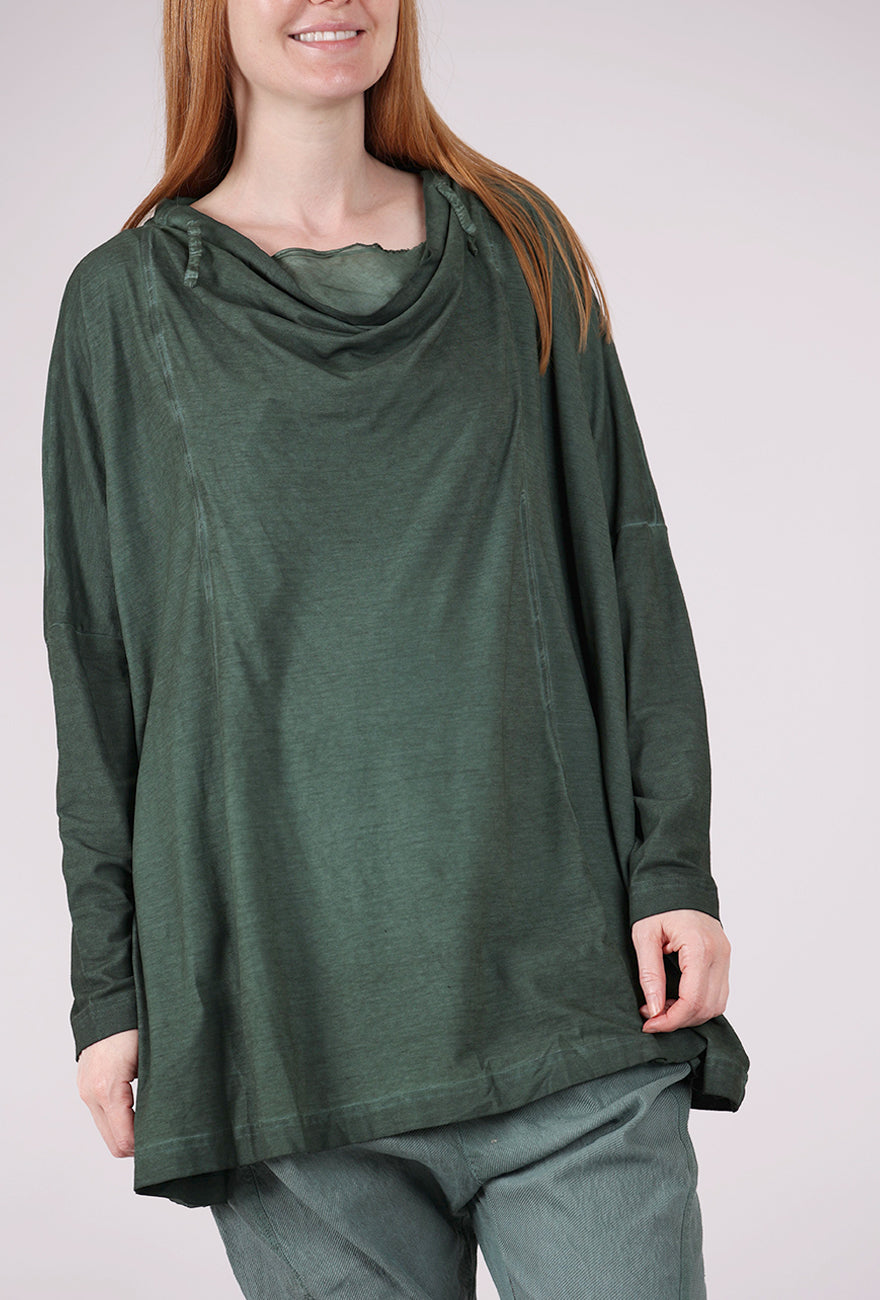 Rundholz Drape Neck Bubble Tunic, Pine Cloud