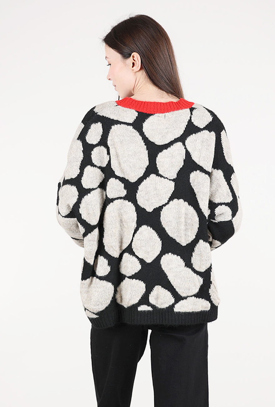 Alembika Pebbles Sweater, Black/Ecru
