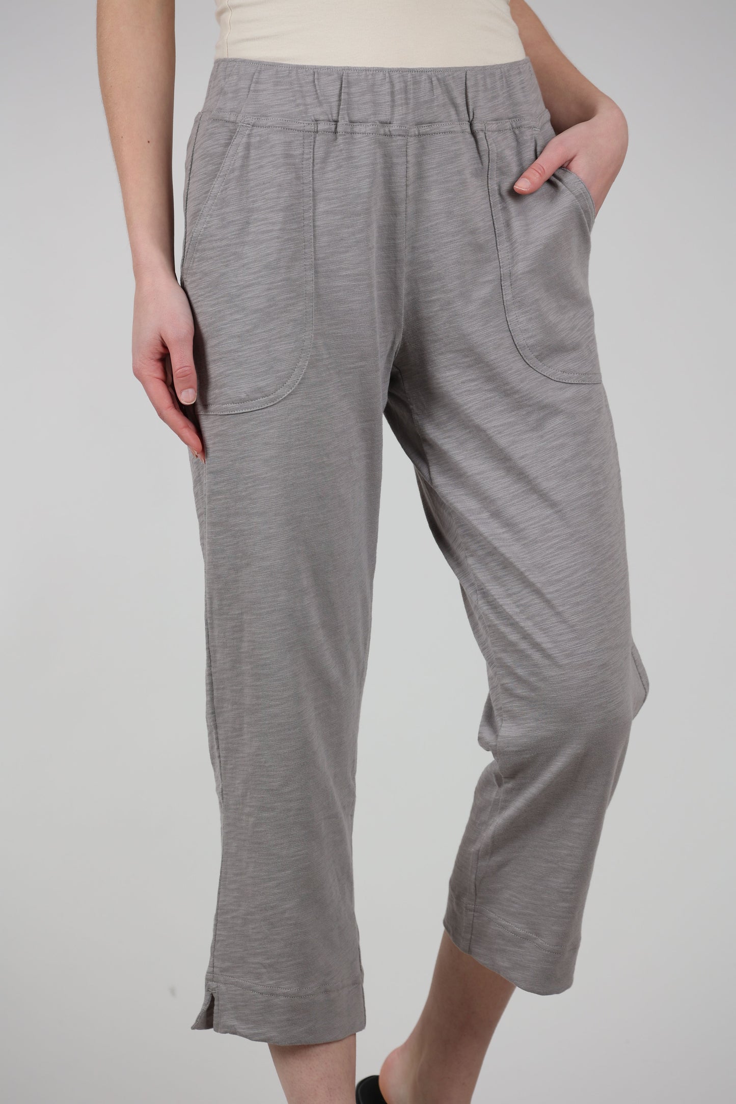 Escape by Habitat Cotton Slub Pocket Capri Pants, Fog