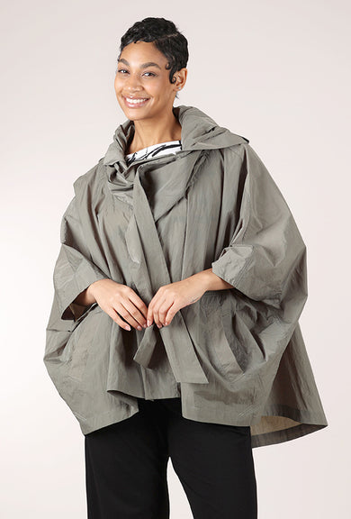 Moyuru Artful Rain Poncho, Sage